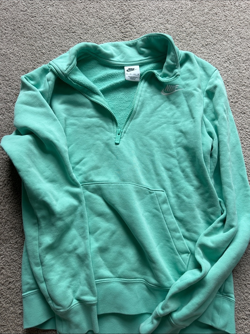Nike Women’s Mint Green Quarter-Zip Sweatshirt